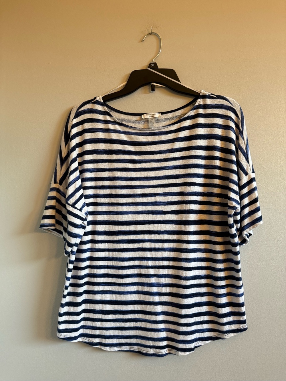 Cable & Gauge striped ss top, Large, EUC